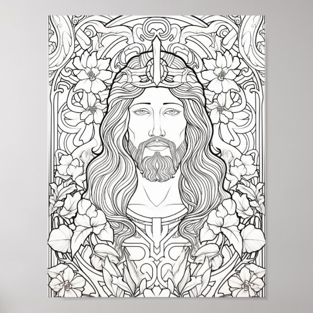 Beautiful Adult Bible Themed Coloring  Poster (Front)