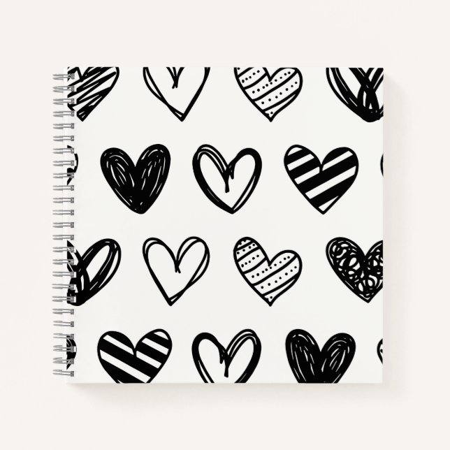 Beautiful aesthetic black n white  notebook (Front)