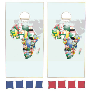 Beautiful Africa Colorful Continent Cornhole Set