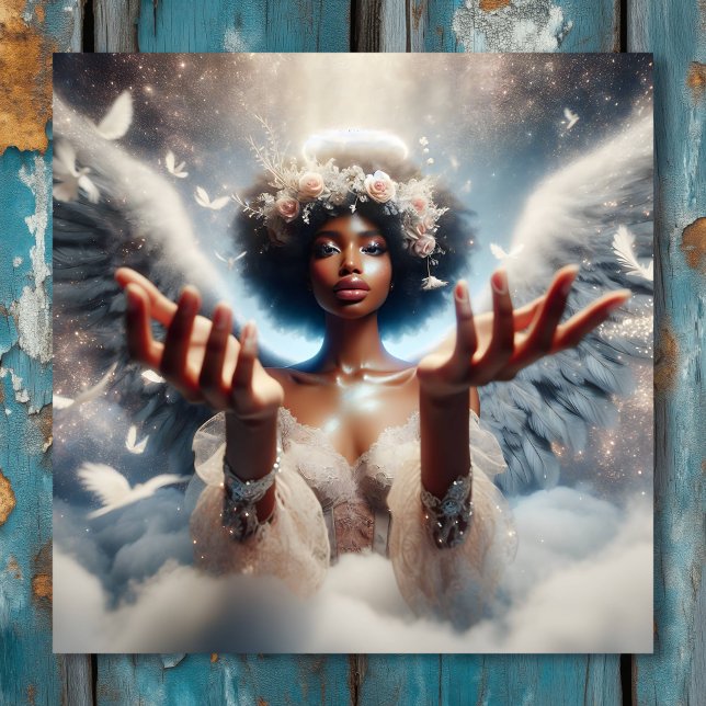 Beautiful African-American Angel Ethereal Metal Print (Creator Uploaded)