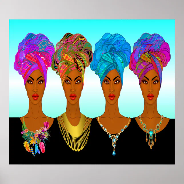 Beautiful African American Black Women Poster Zazzle 8301