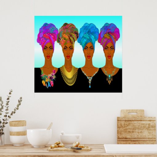 Beautiful African American / Black Women Poster | Zazzle