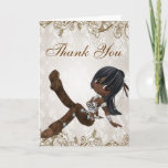Beautiful African American Girl Thank You Card at Zazzle