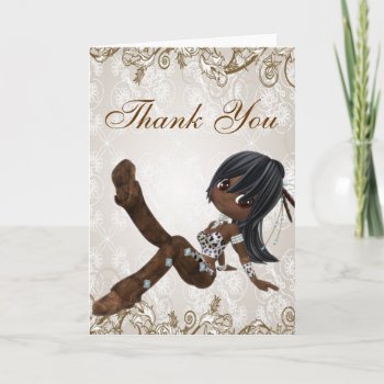Beautiful African American Girl Thank You Card by esoticastore at Zazzle