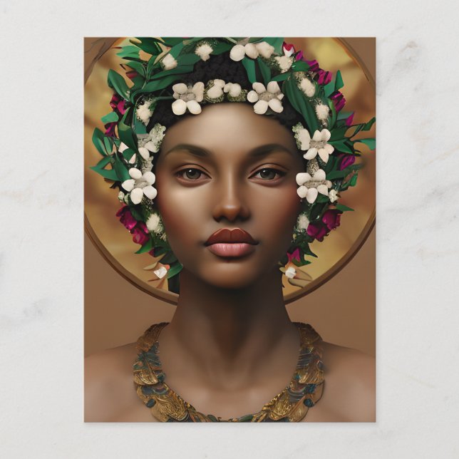 Beautiful African-American Queen Postcard (Front)