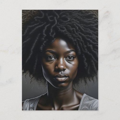Beautiful African American Woman Ai Art Blank Postcard