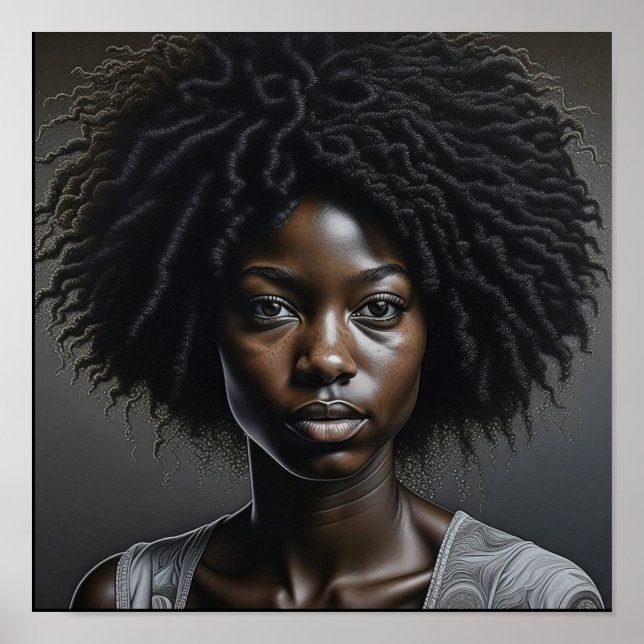Beautiful African American Woman Ai Art Poster (Front)