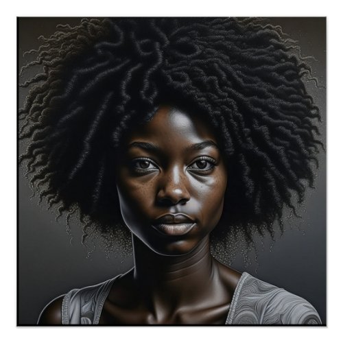 Beautiful African American Woman Ai Art Poster