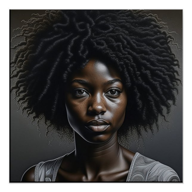 Beautiful African American Woman Ai Art Poster (Front)