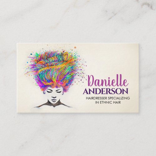 Beautiful African American Woman _ Artistic Hair Business Card