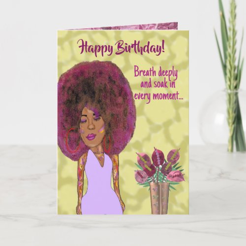 Beautiful African American Woman Birthday Card