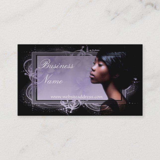 Beautiful African American Woman Business Cards (Front)