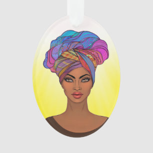Beautiful African American Woman Ornament
