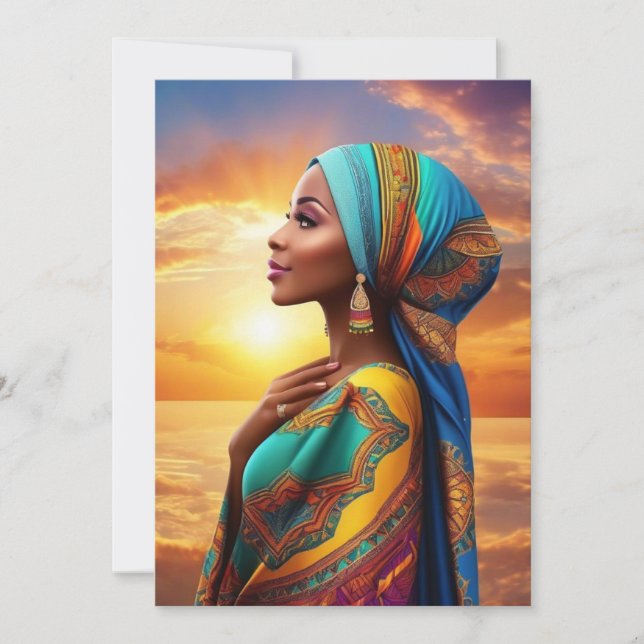 Beautiful African American Women Thank You Card (Front)