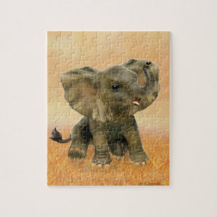 Beautiful African Baby Elephant Jigsaw Puzzle