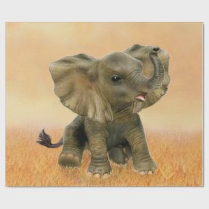 Beautiful African Baby Elephant Wrapping Paper
