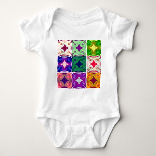 Beautiful African Checkered Art Print Baby Bodysuit (Front)