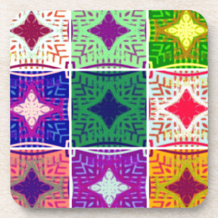 Beautiful African Checkered Art Print Beverage Coaster