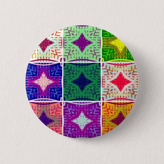 Beautiful African Checkered Art Print Button (Front)