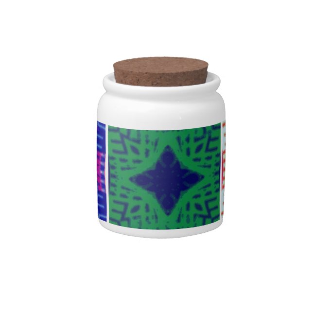 Beautiful African Checkered Art Print Candy Jar (Front)