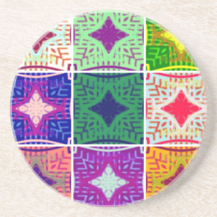 Beautiful African Checkered Art Print Drink Coaster