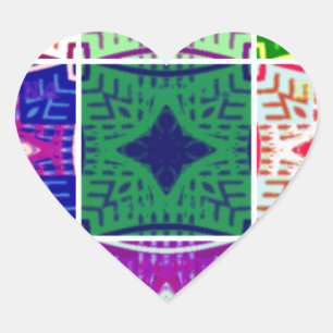 Beautiful African Checkered Art Print Heart Sticker