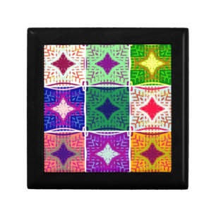 Beautiful African Checkered Art Print Keepsake Box