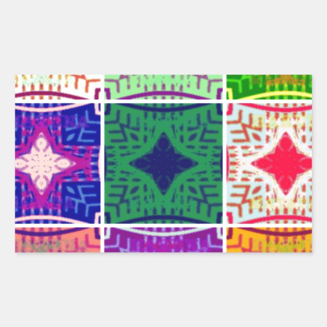 Beautiful African Checkered Art Print Rectangular Sticker (Front)