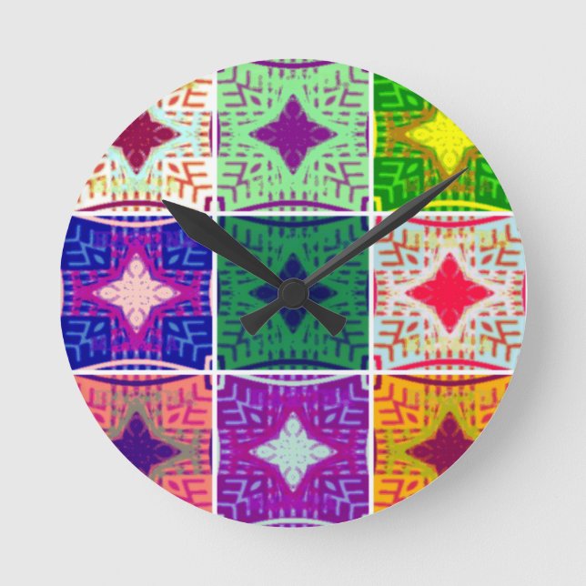 Beautiful African Checkered Art Print Round Clock (Front)