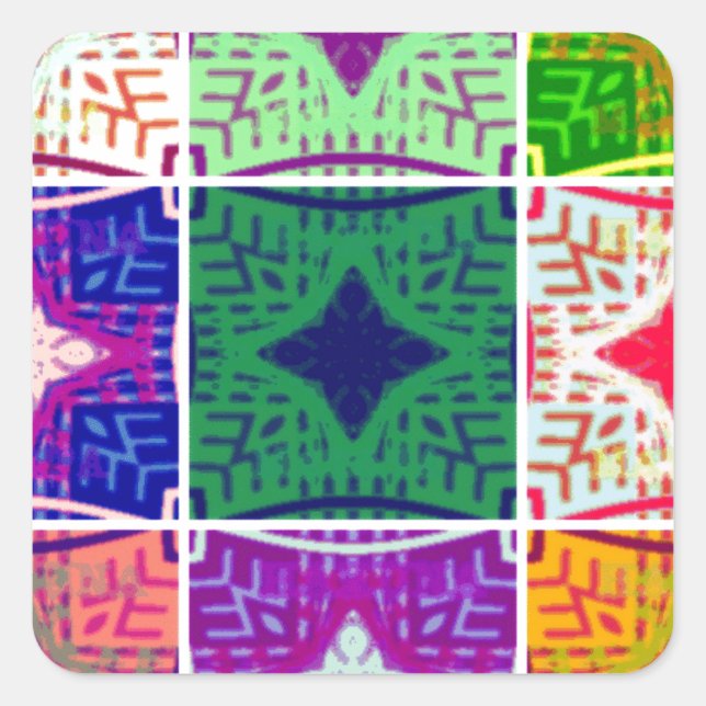 Beautiful African Checkered Art Print Square Sticker (Front)