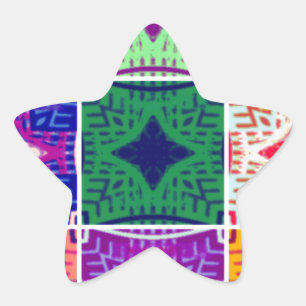 Beautiful African Checkered Art Print Star Sticker