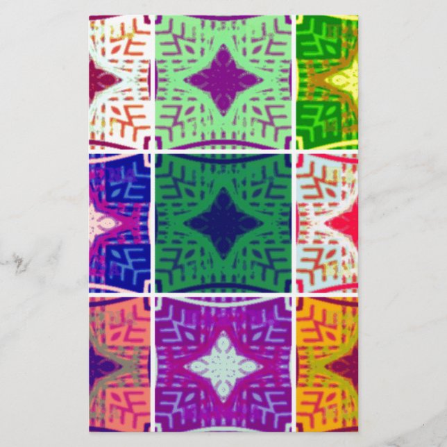 Beautiful African Checkered Art Print Stationery (Front)