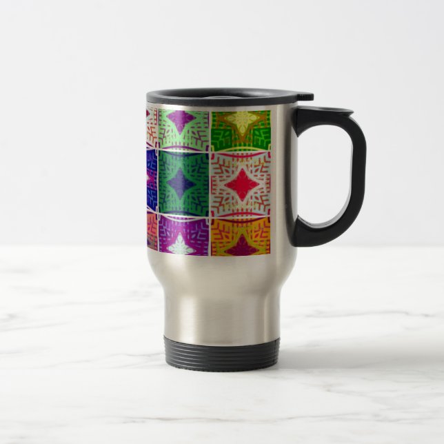 Beautiful African Checkered Art Print Travel Mug (Right)