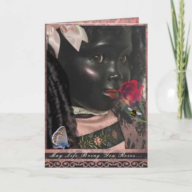 Beautiful African Child Doll Greeting Card (Front)