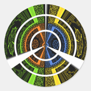 Beautiful African colorful Circular Illustrations Classic Round Sticker