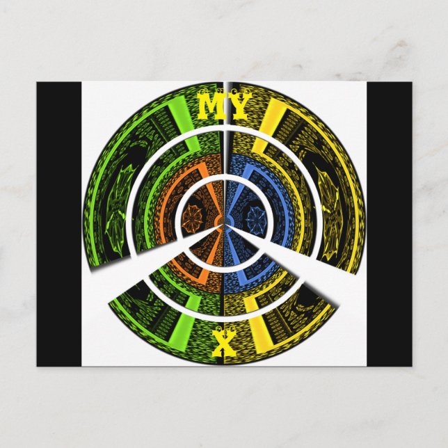 Beautiful African colorful Circular Illustrations  Postcard (Front)