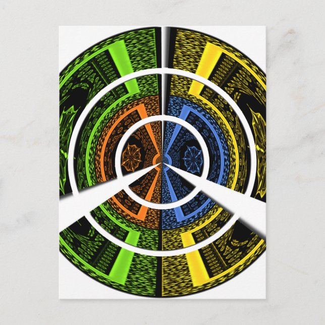Beautiful African colorful Circular Illustrations  Postcard (Front)