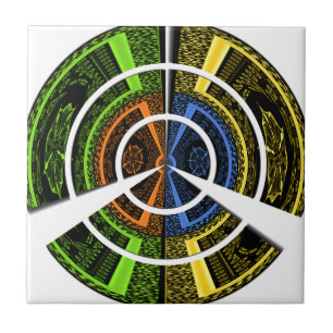 Beautiful African colorful Circular Illustrations Tile