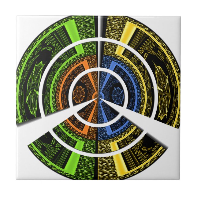 Beautiful African colorful Circular Illustrations  Tile (Front)