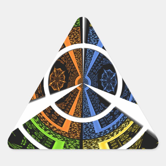 Beautiful African colorful Circular Illustrations  Triangle Sticker (Front)