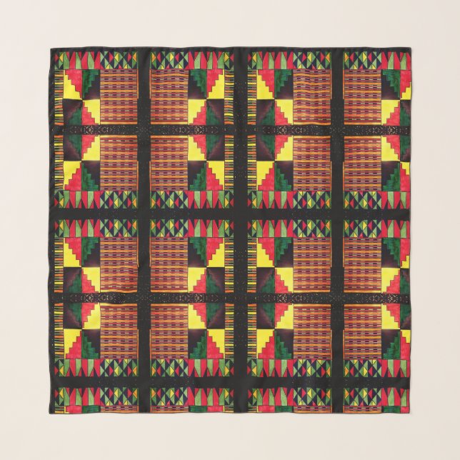 Beautiful African Colors Chiffon Scarf (Front)