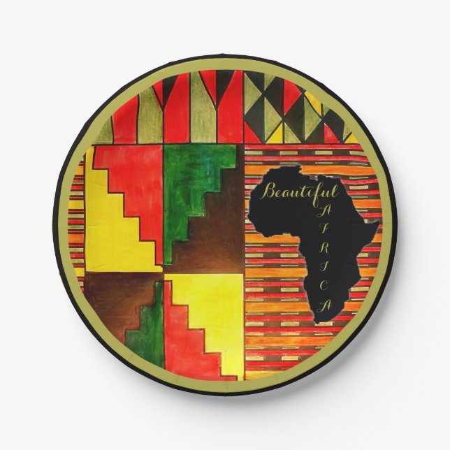 Beautiful African Colors Paper Plates (Front)