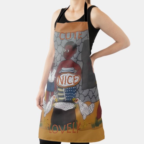 Beautiful African Family Traditional  Colors Apron