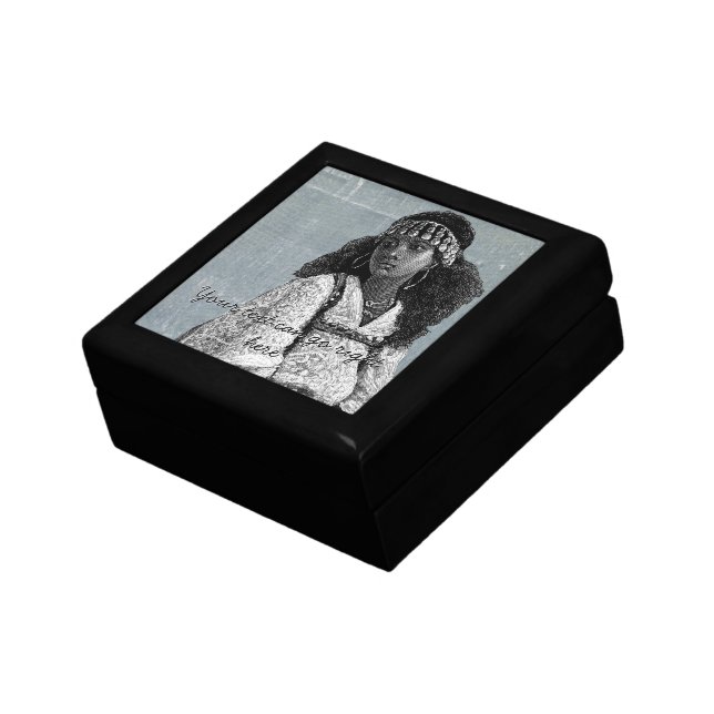 Beautiful African Girl Jewelry Box (Side)