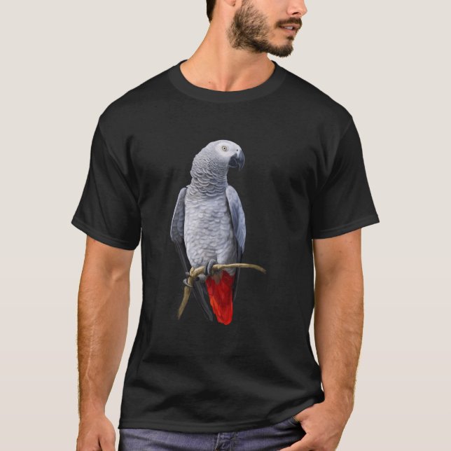 Beautiful African Grey Parrot T-Shirt (Front)