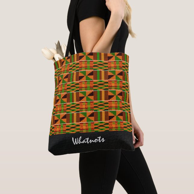 Beautiful African Kente Whatnots Tote Bag (Close Up)