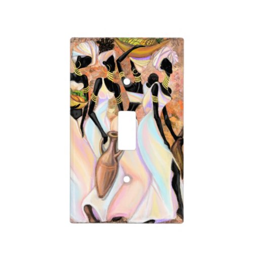 Beautiful African Ladies Modern Art Style Painting Light Switch Cover