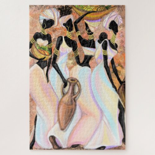 Beautiful African Ladies _ Modern Style _ Painting Jigsaw Puzzle