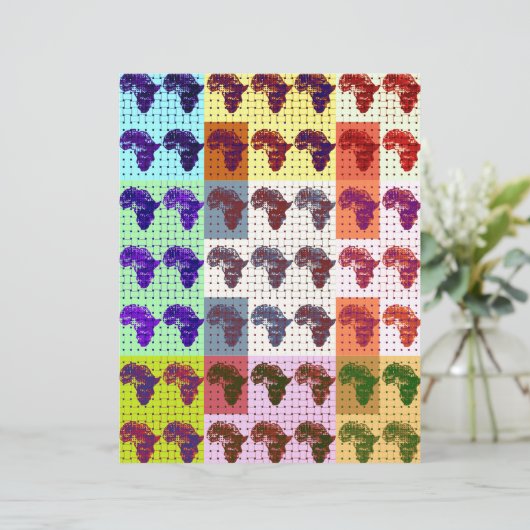 Beautiful African Map Checkered Pap art ethnic  (Standing Front)