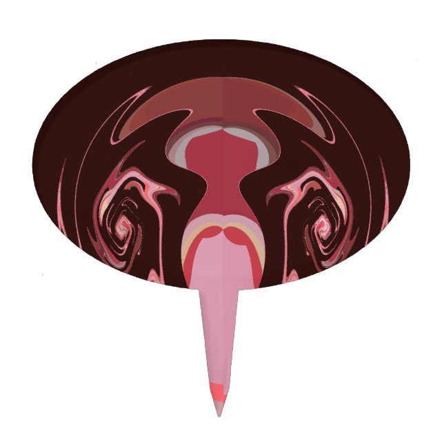 Beautiful African Maroon Motif Print Design Cake Topper (Front)